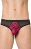 Softline stringi męskie w kratę różową 4524